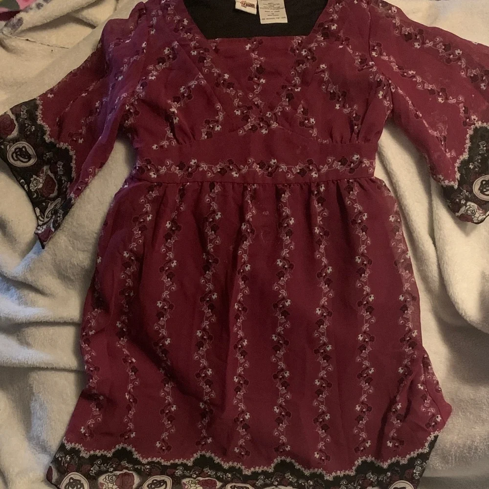Adorable Kids Casual Dress in Deep Red